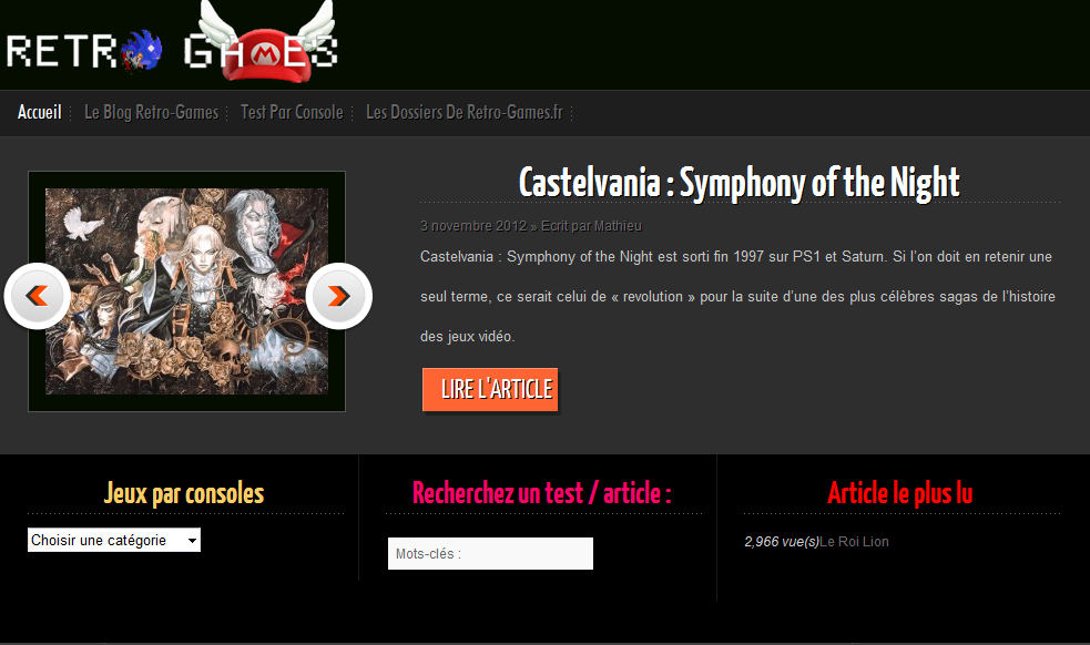 Home Page du blog retro-gaming Retro-Games.fr
