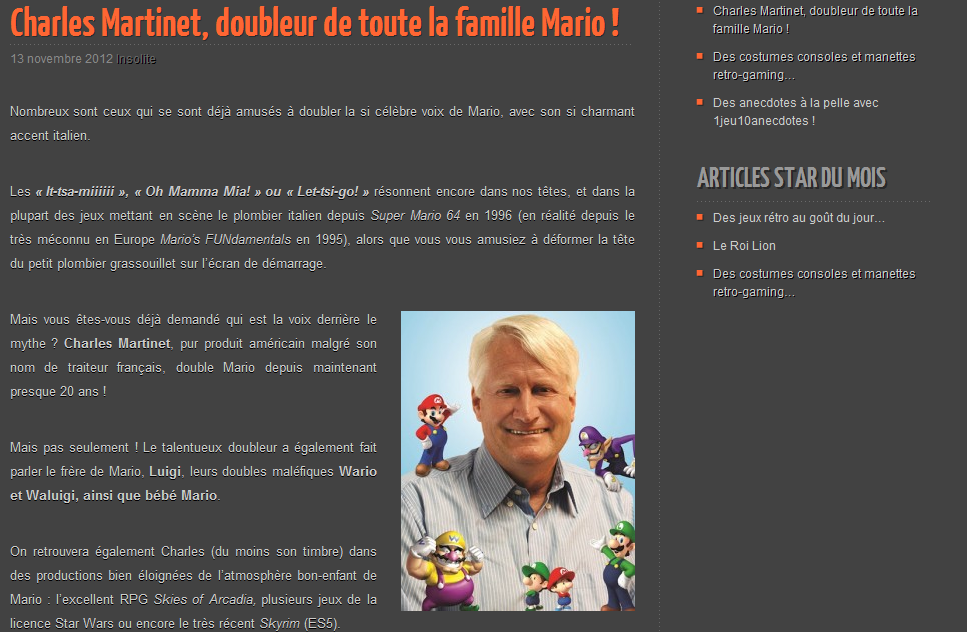 De nombreuses infos insolites et étonnantes sur Retro-Games.fr