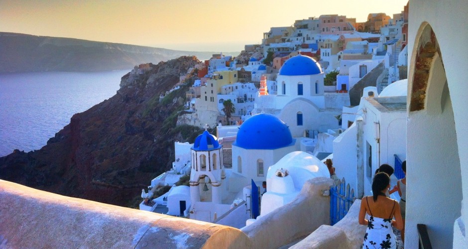 Santorin, dans les Cyclades.