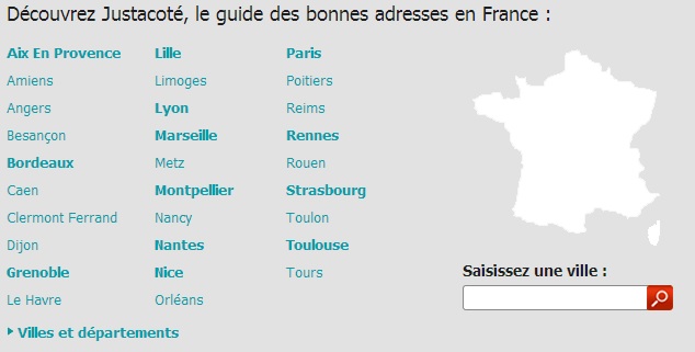 Justeacote : annuaire de bonnes adresses