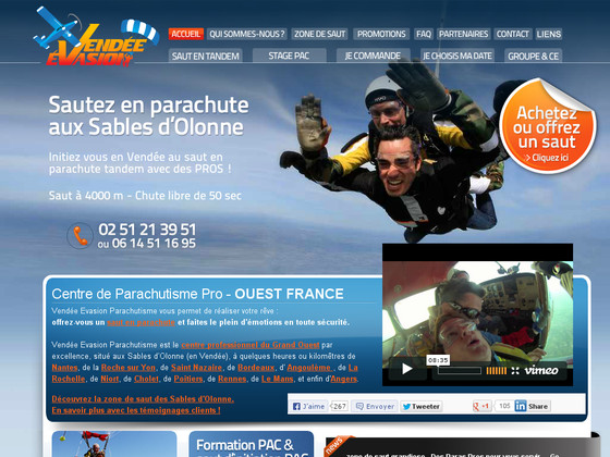 Parachutisme en Vendée