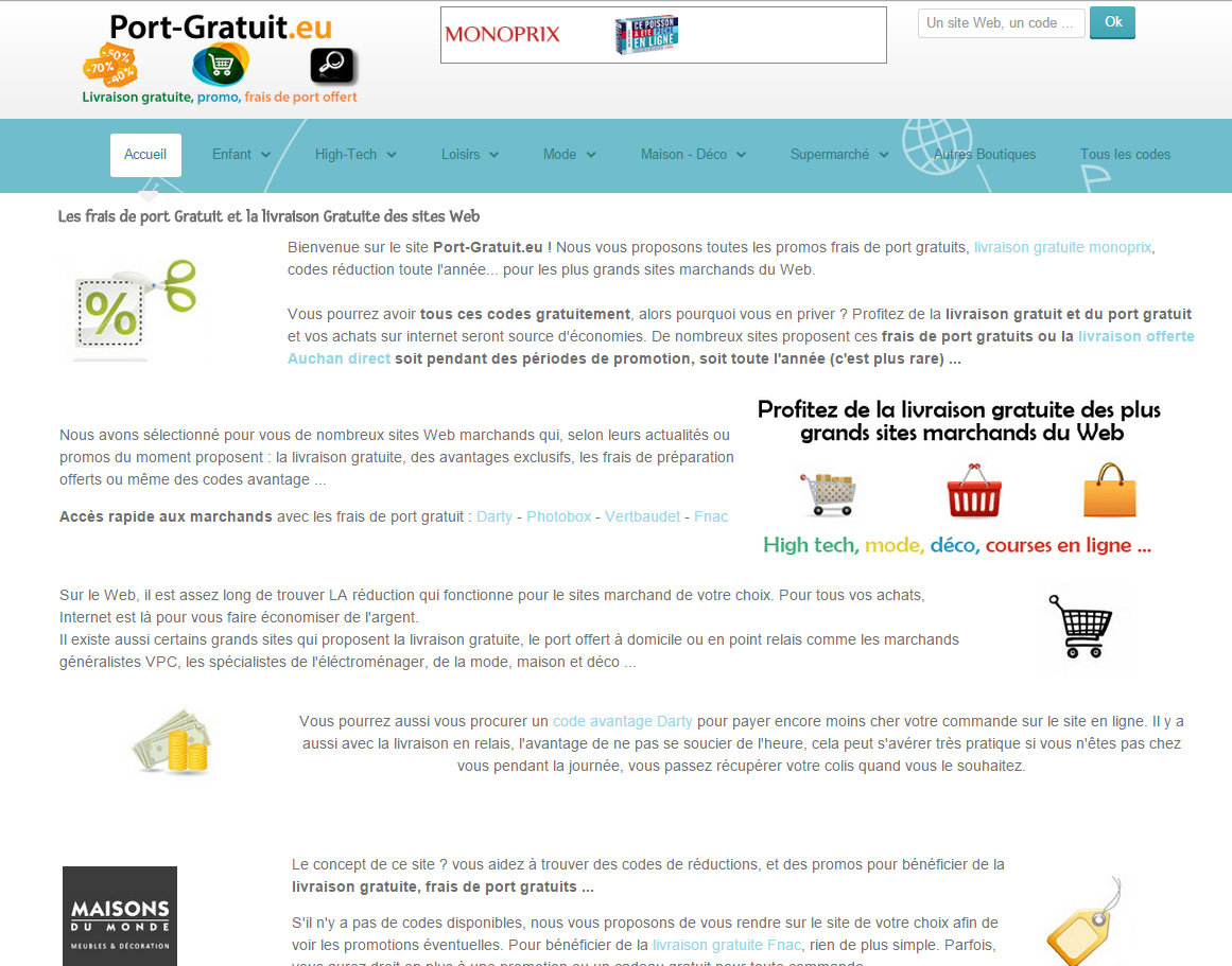 Frais de port gratuit et livraison gratuite des plus grands sites 